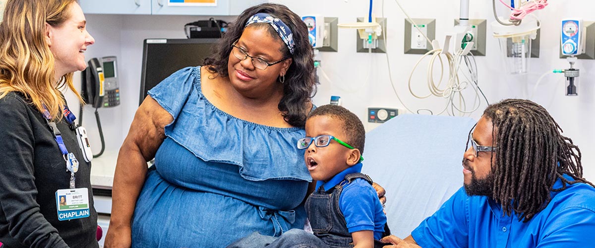 Family in hospital room