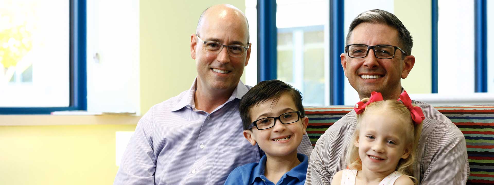 Two men two children