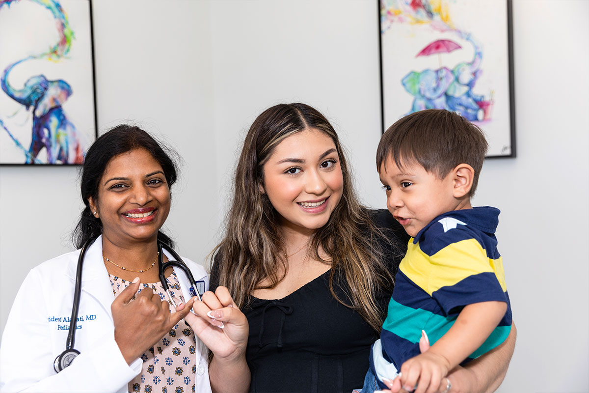 Dr. Alapati giving pinky promise