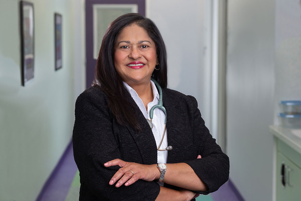 A pediatric physician at a primary care office in Ennis, Texas, near the Dallas-Fort Worth metroplex