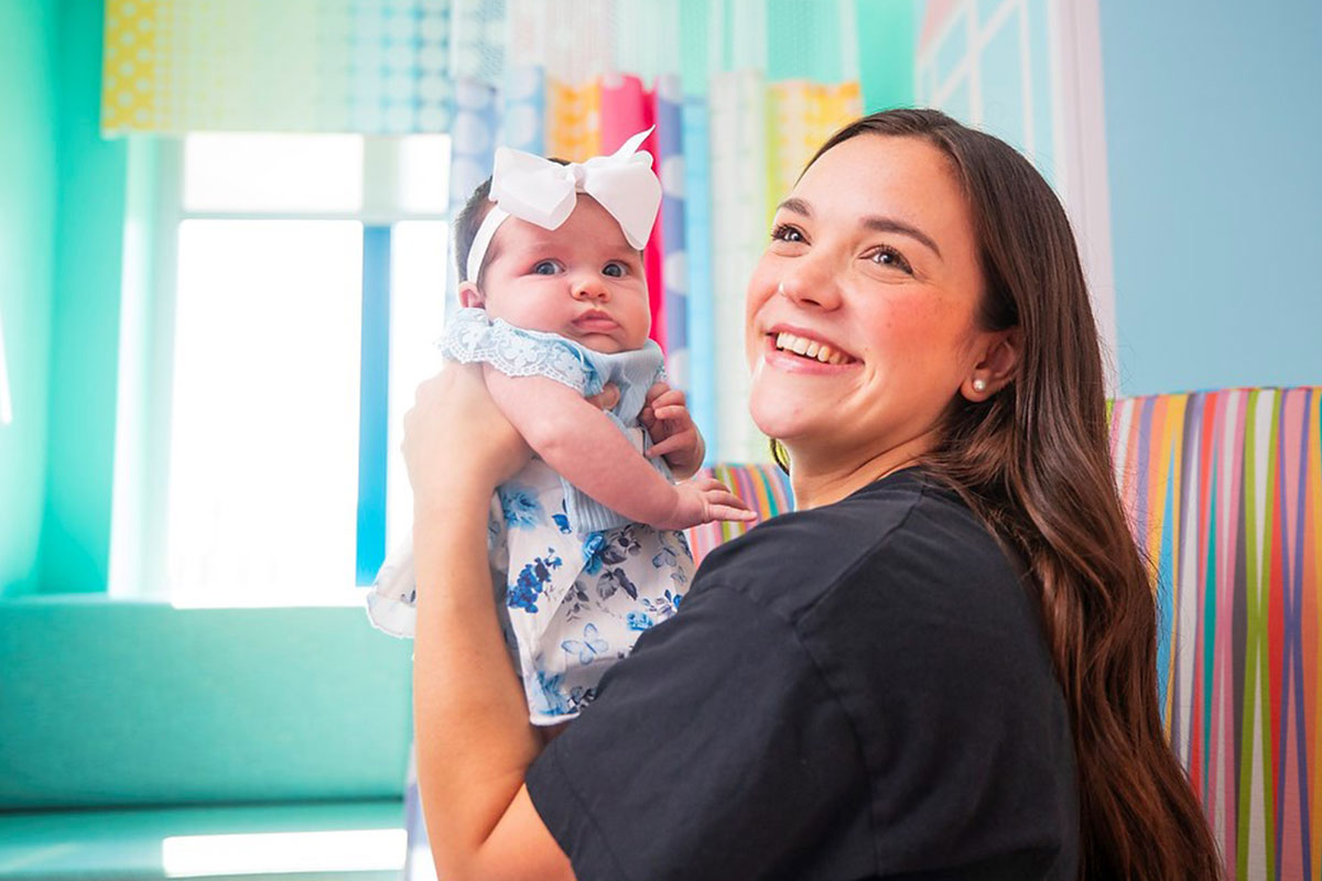 Mother and child in Prosper NICU