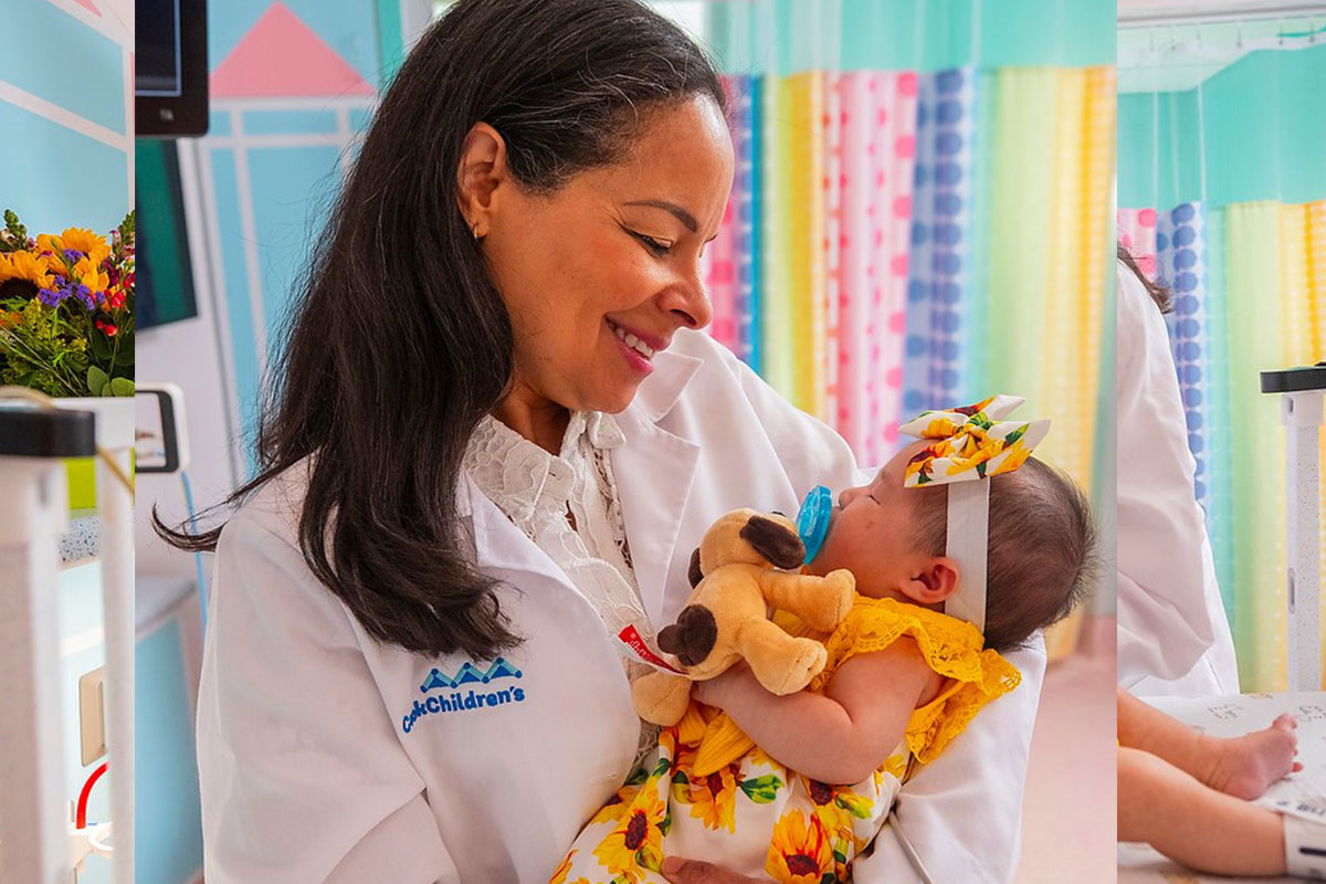 Doctor and baby in Prosper NICU